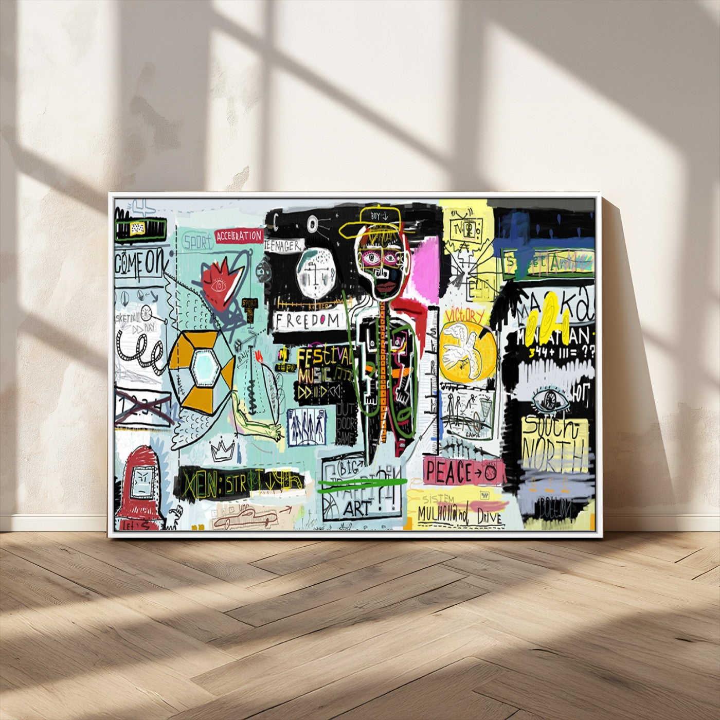 MGV-FC-36X24 - Abstract Graffiti Canvas Street Art-Inspired Graffiti Triptych Canvas – Modern Abstract Wall Art for