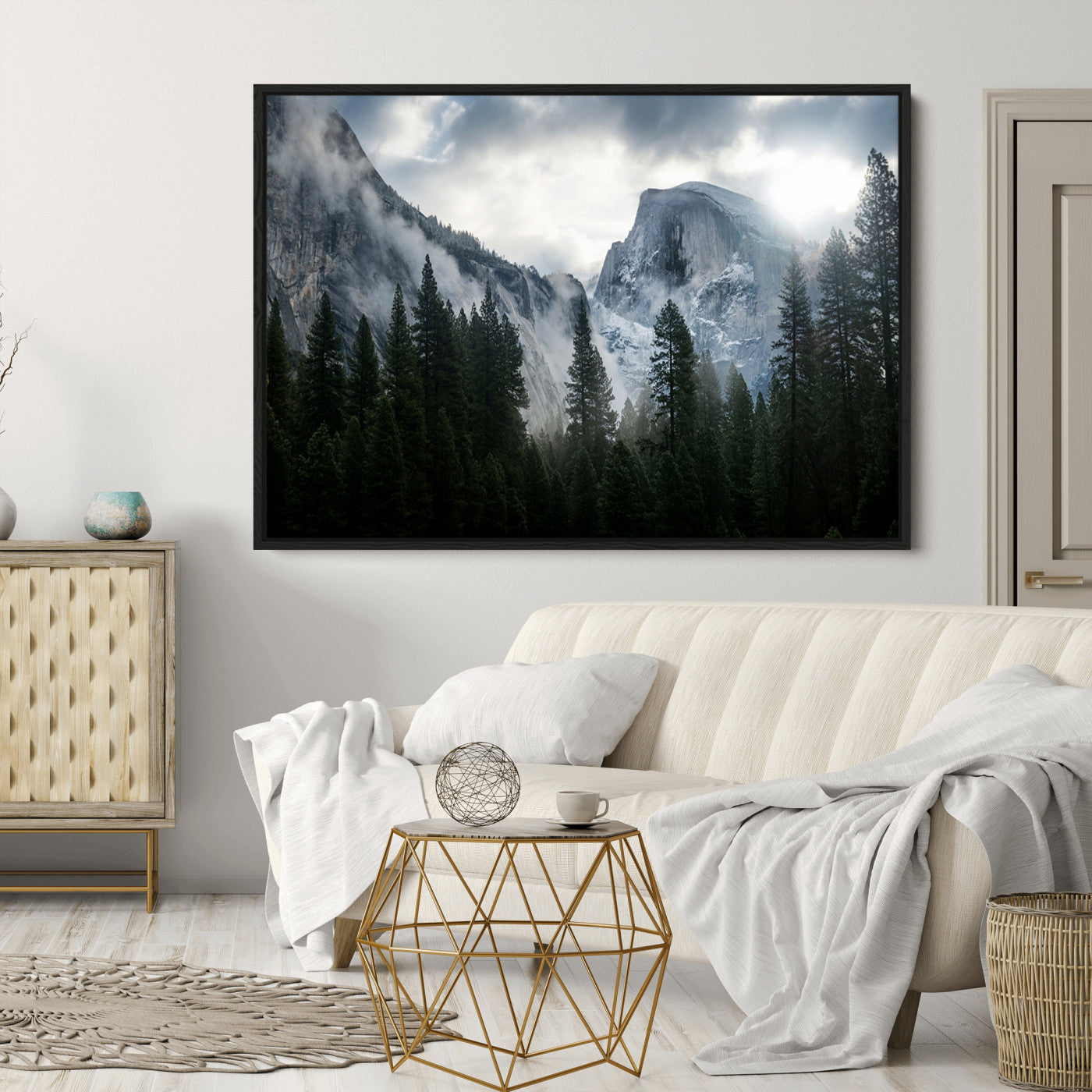 98725-MGV-CV-36X24-Wall Art Foggy Forest Landscape Canvas Print