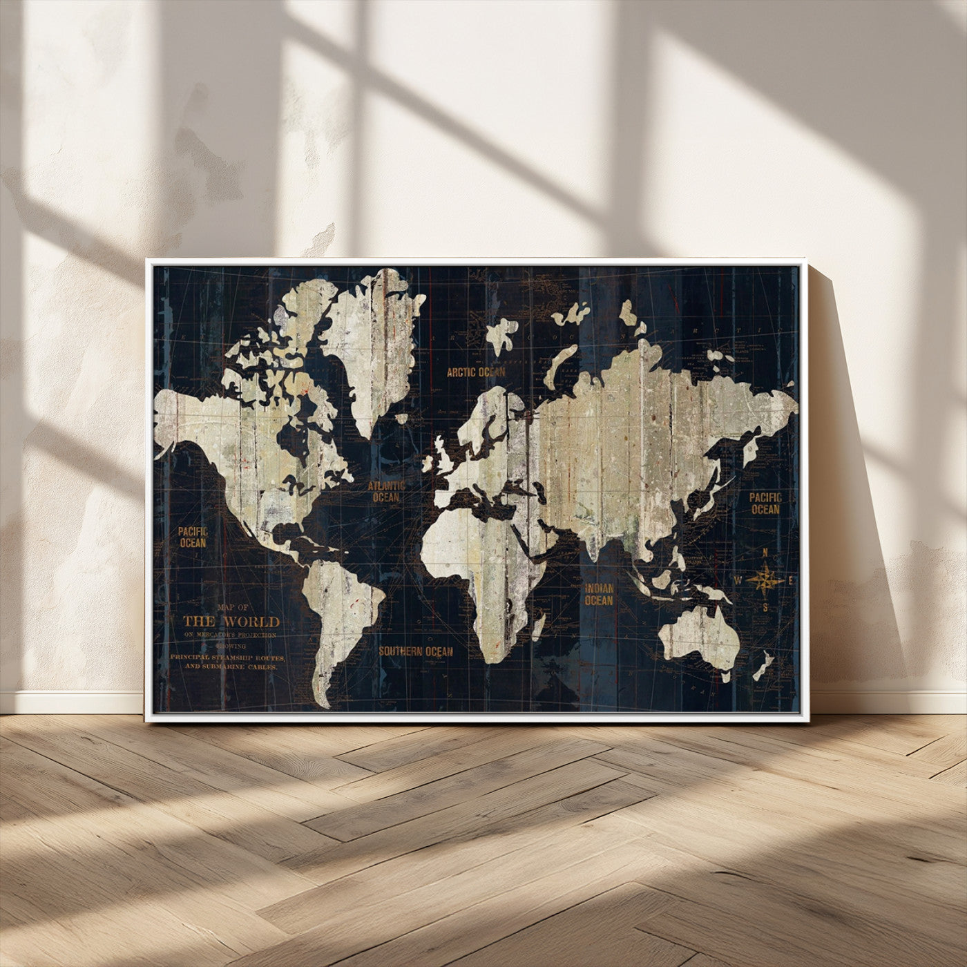 MGV-FC-36X24 - Push Pin World Map Canvas Print – Framed Wall Art for Couples to Track Their Travels – Anniversary