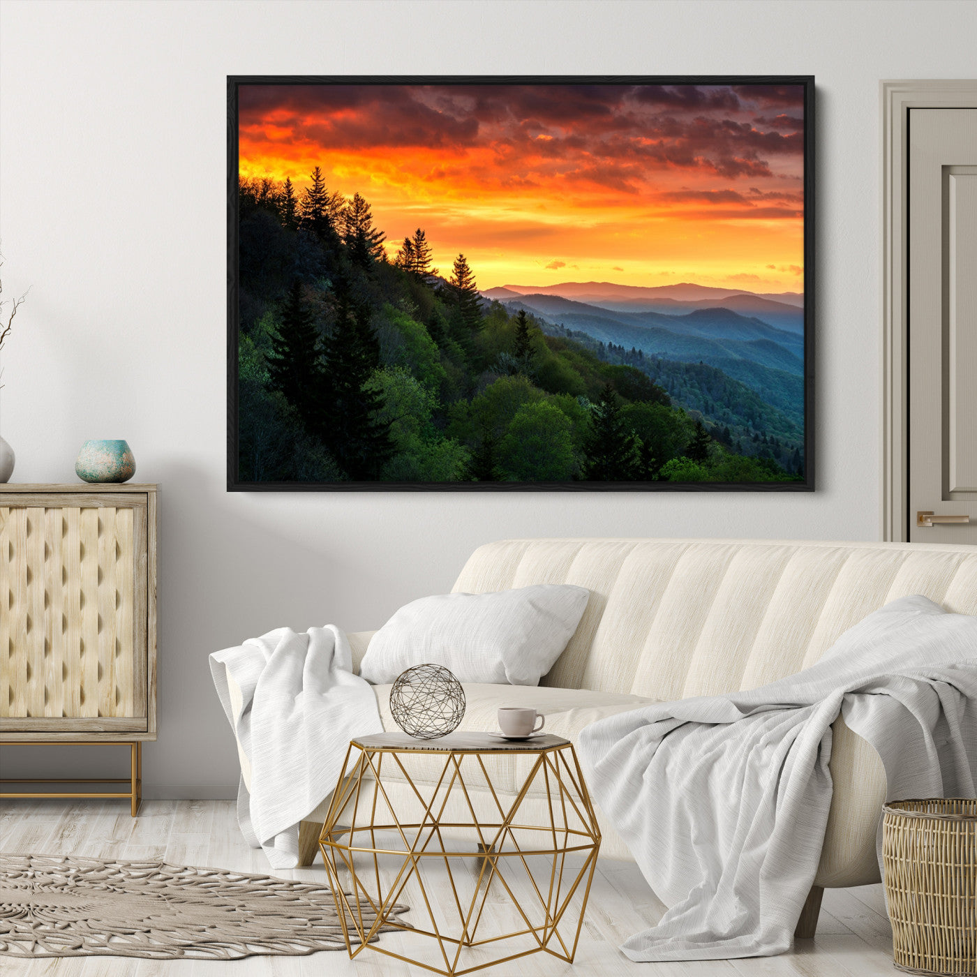 28501-MGV-CV-36X24-Forest Landscape Wall Art Sunset Canvas, Forest Sunset Canvas Print