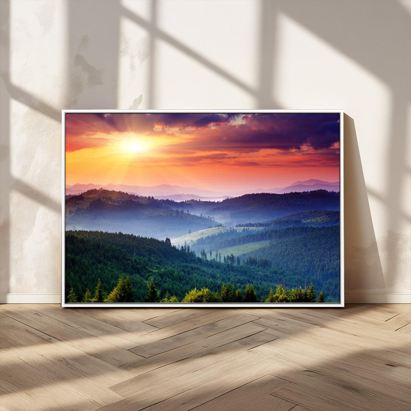 MGV-FC-36X24 - Mountain and Sunset Wall Art Canvas Print