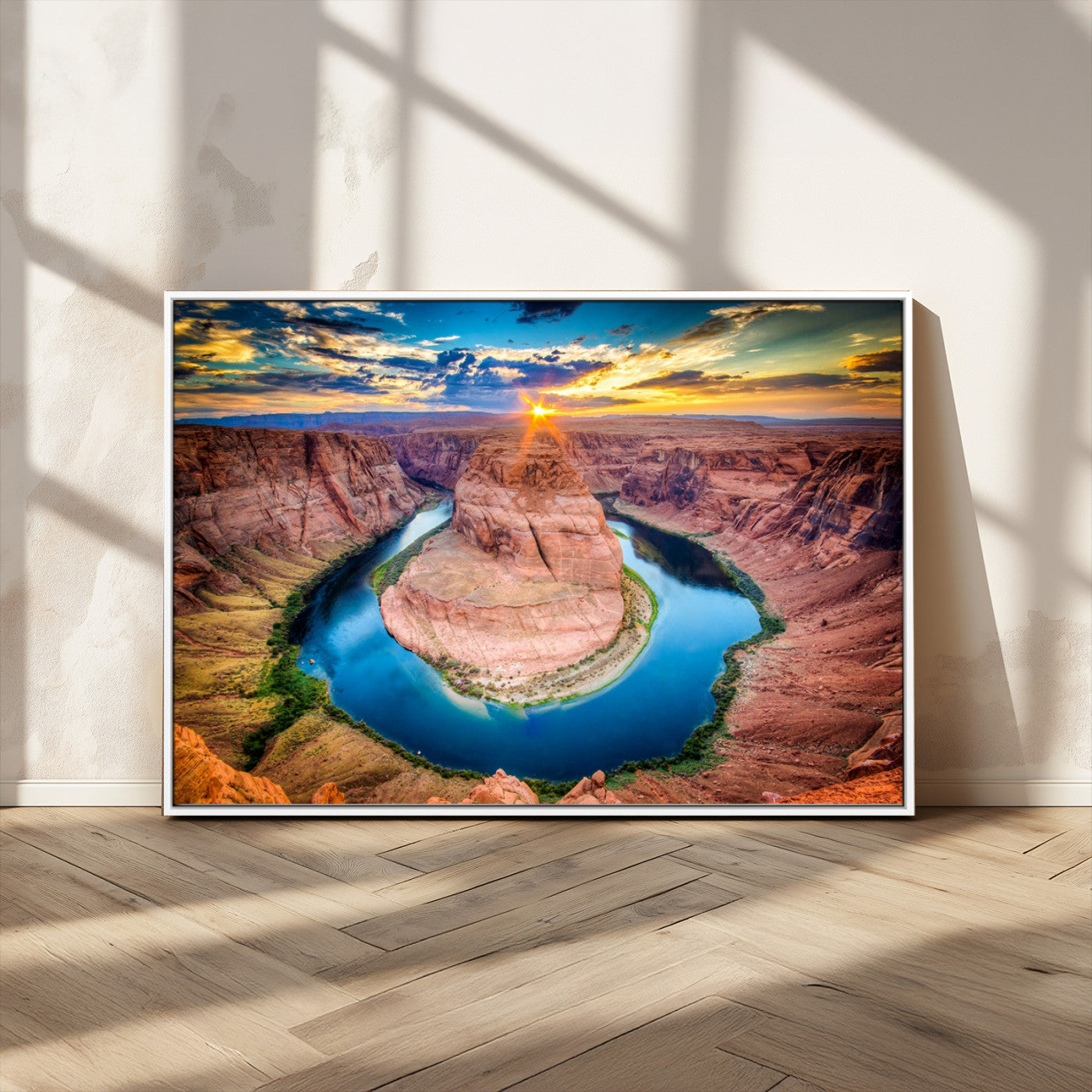 MGV-FC-36X24 - Sunset on the Horseshoe Bend Grand Canyon, Horseshoe Bend Grand Canyon Canvas Wall Art Print