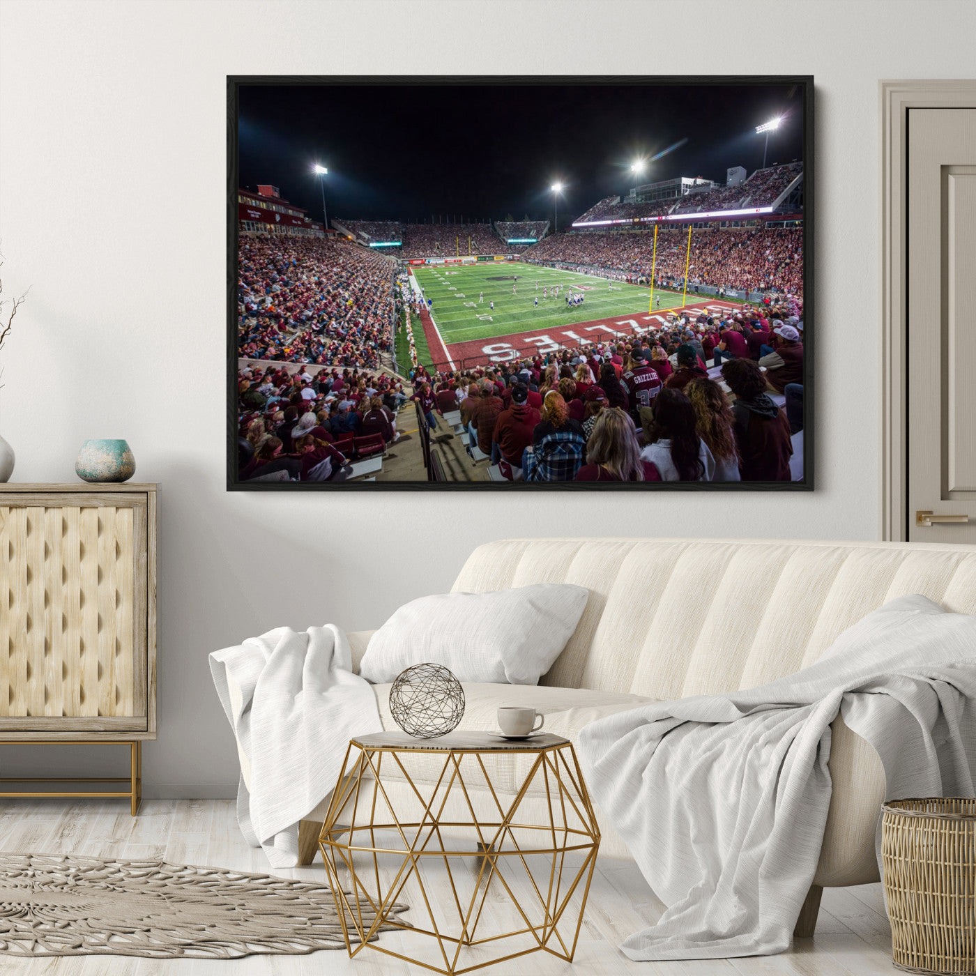 56191-MGV-CV-36X24-American Football Wall Art Canvas Print, Stadium Sport Wall Art Print