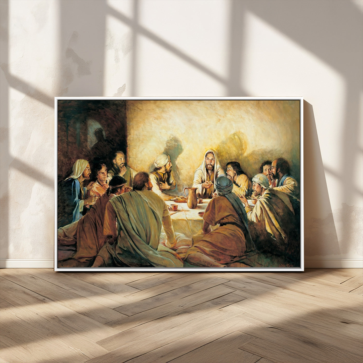 -Last Supper Wall Art Canvas Print, Framed Jesus Painting Art Picture Print, Moderne Bibel Perfect Traditional/Religious Decor Artwork