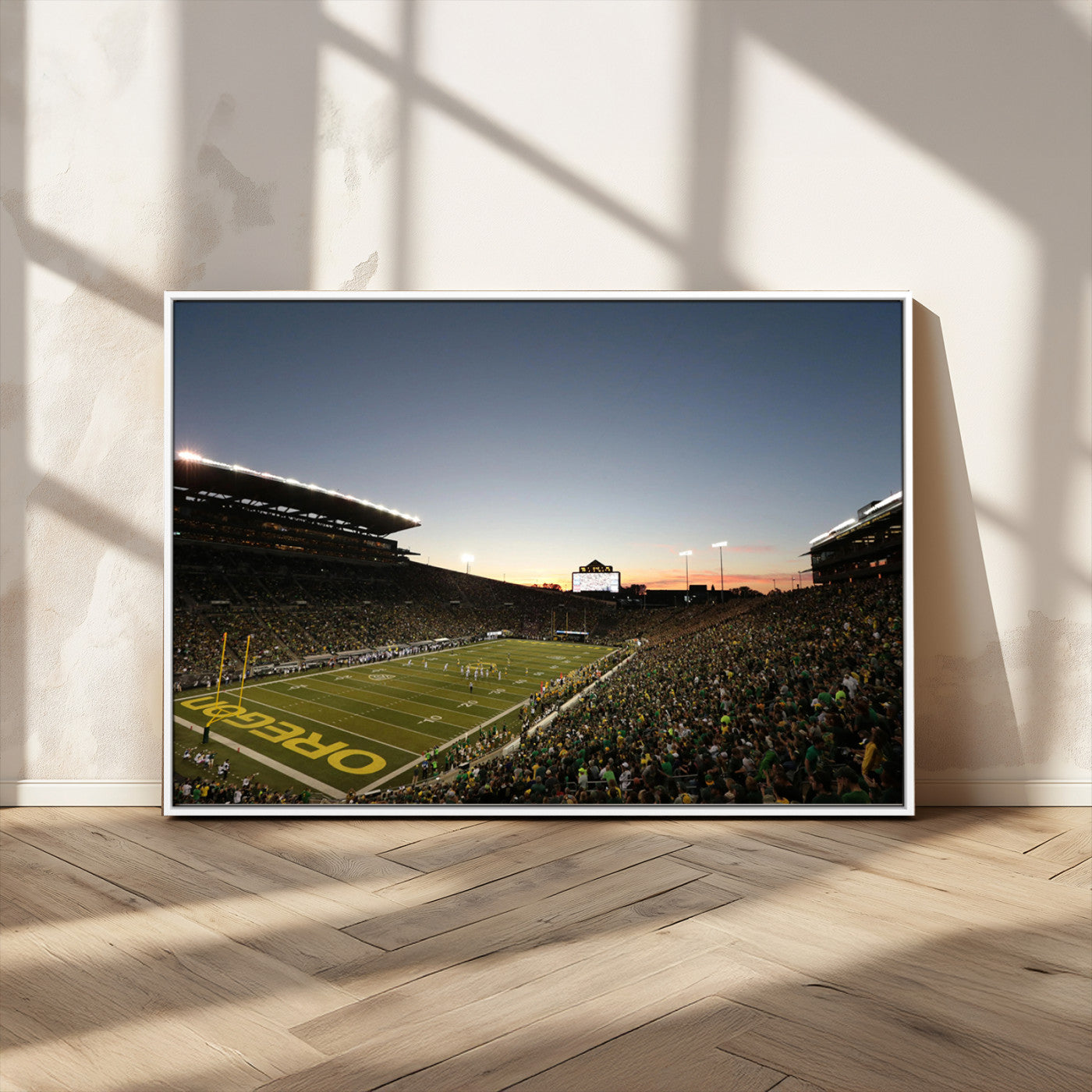 MGV-FC-36X24 - Oregon Ducks Football Team Print - Eugene Autzen Stadium Wall Art Canvas Print