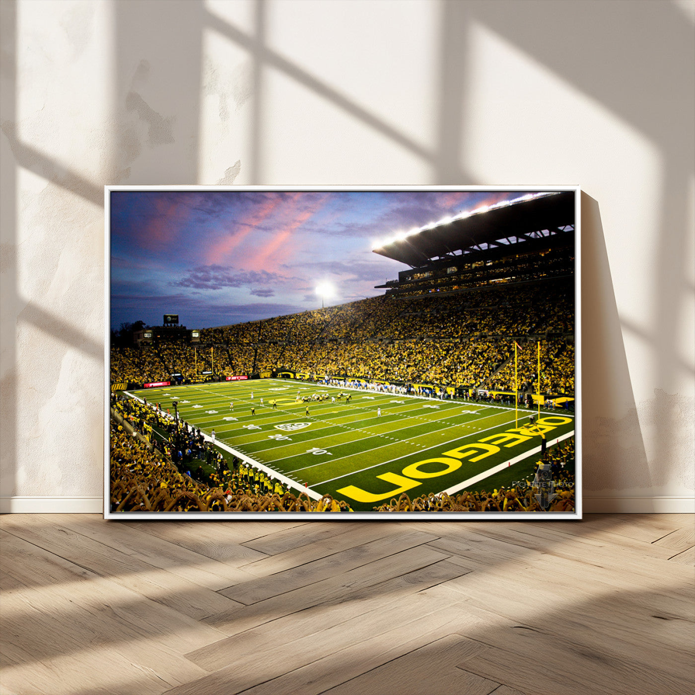 MGV-FC-36X24 - University of Oregon Ducks Football Team Print - Eugene Autzen Stadium Wall Art Canvas Print