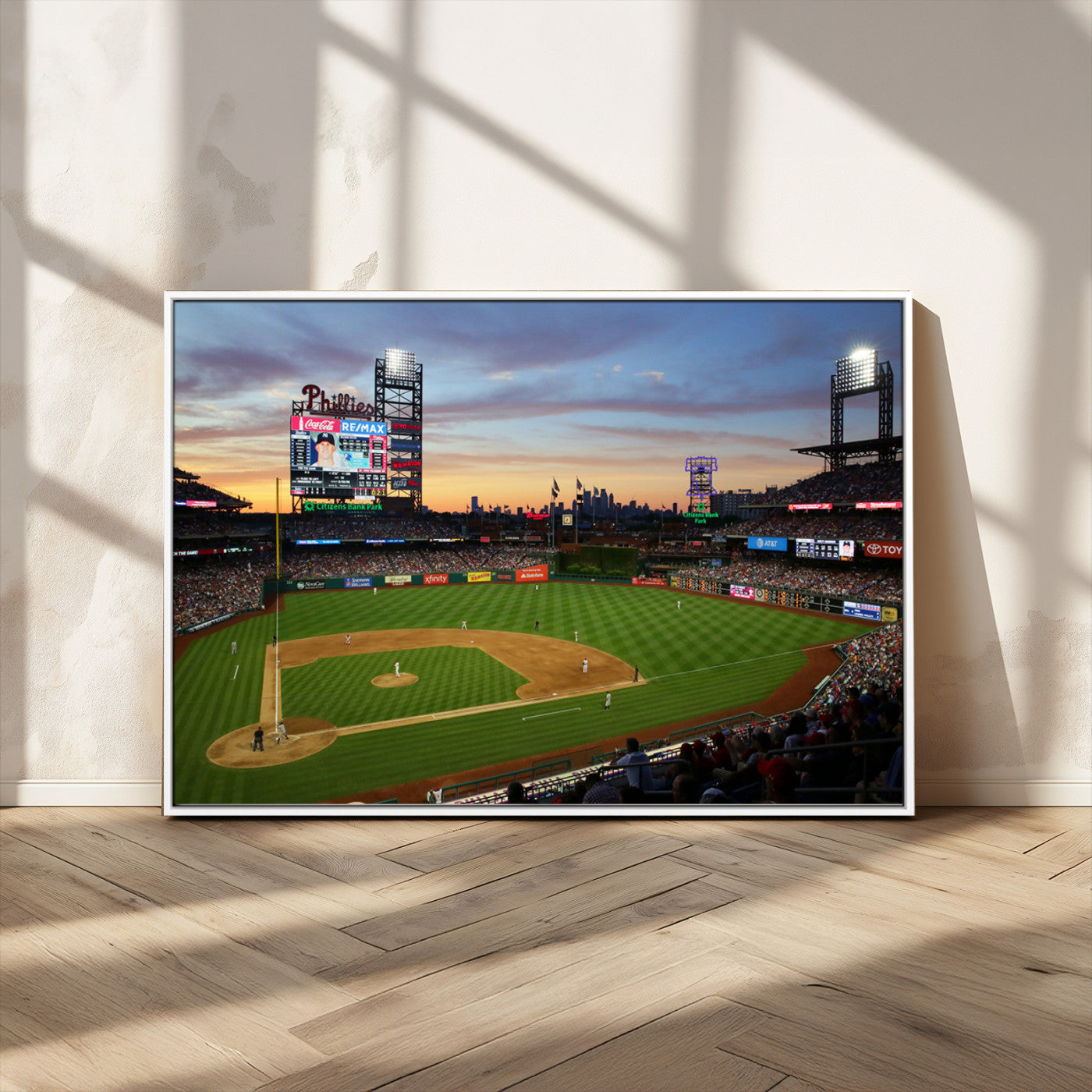 MGV-FC-36X24 - Citizens Bank Park Philadelphia Phillies Wall Art Canvas | 3-Panel Canvas Print of Phillies Stadium