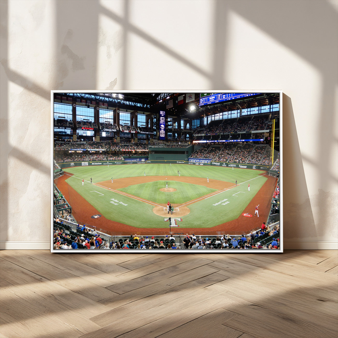 MGV-FC-36X24 - Texas Rangers Baseball Team Print - Arlington Globe Life Field Stadium Canvas Print Wall Art