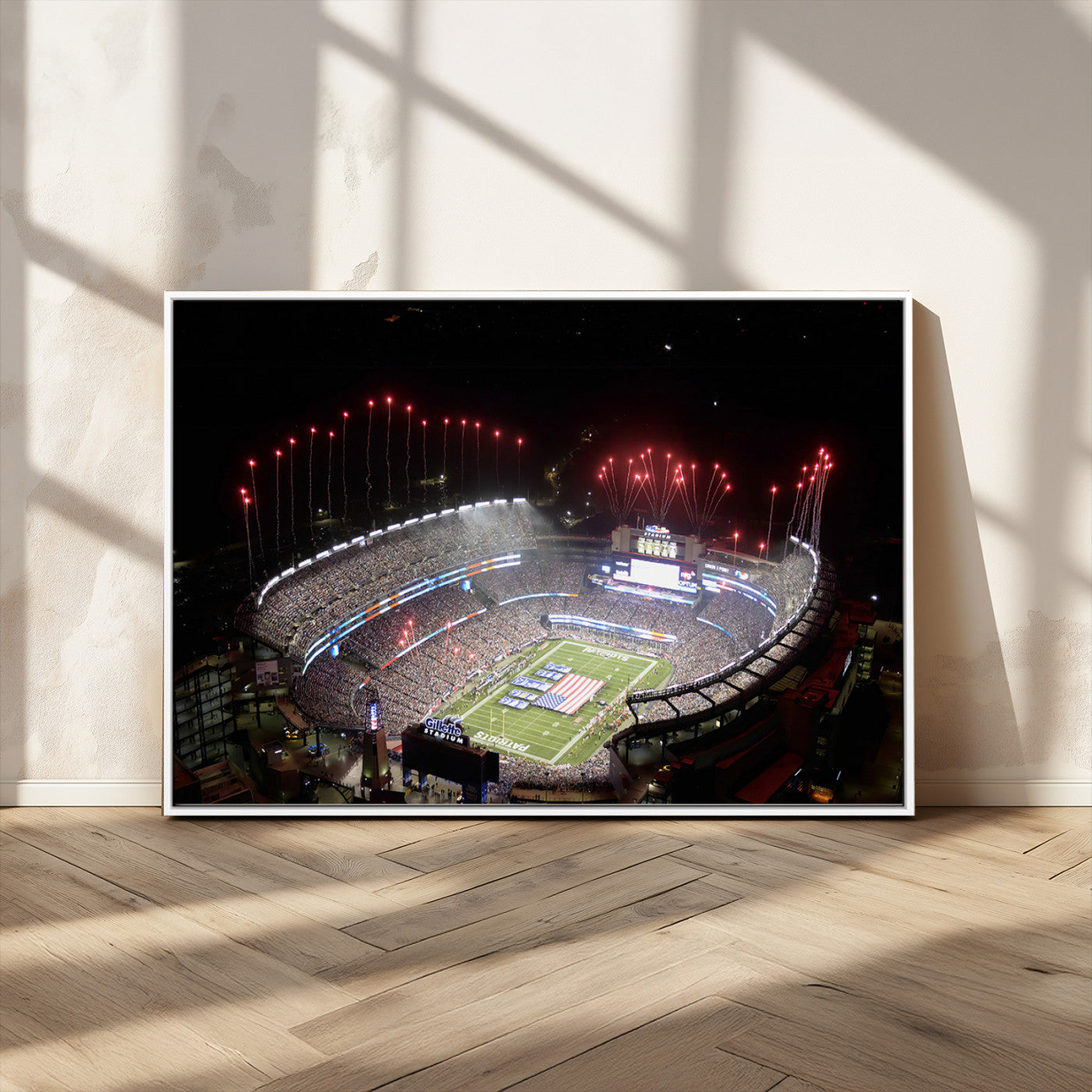 MGV-FC-36X24 - New England Patriots Team Print Wall Art- Foxborough Gillette Stadium Wall Art Canvas Print