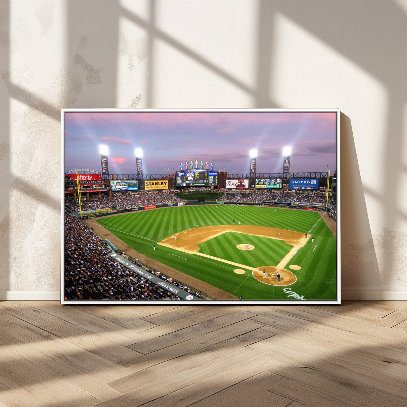 MGV-FC-36X24 - Chicago White Sox Baseball Team Print Canvas- Guaranteed Rate Field Stadium Wall Art Canvas Print