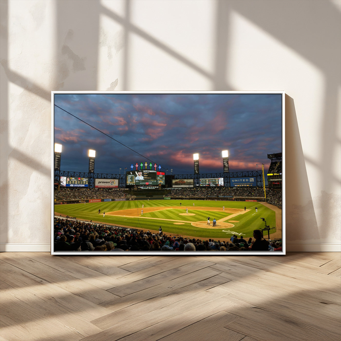 MGV-FC-36X24 - Chicago White Sox Baseball Team Print Canvas- Guaranteed Rate Field Stadium Wall Art Canvas Print