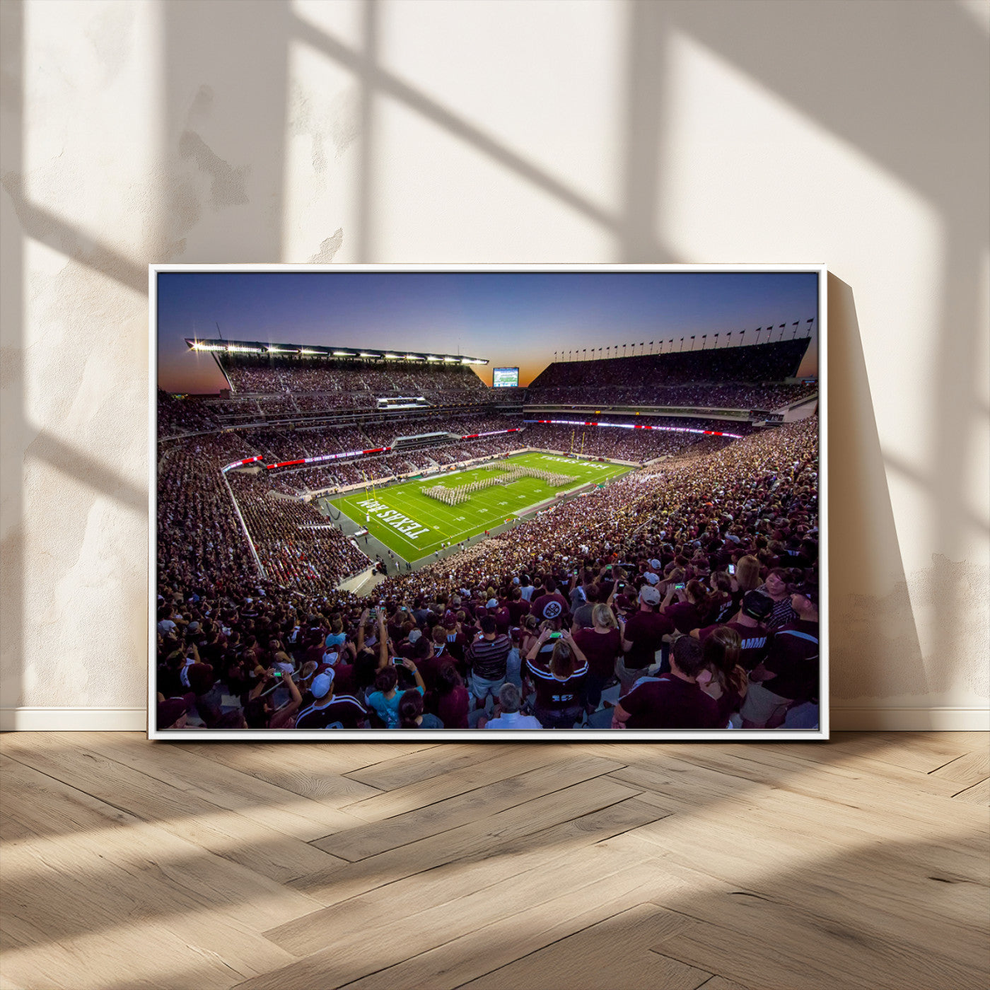 MGV-FC-36X24 - Texas A&M University Aggies Football Team Print - College Station Kyle Field Stadium Wall Art Canvas