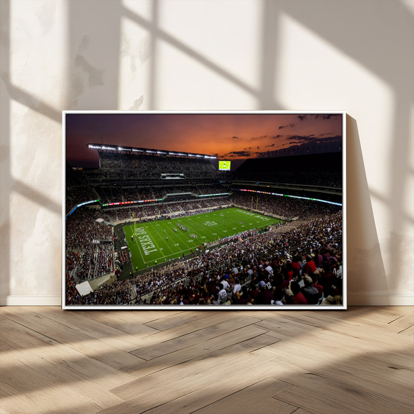 MGV-FC-36X24 - Texas A&M Aggies Football Team Print - College Station Kyle Field Stadium Wall Art Canvas Print