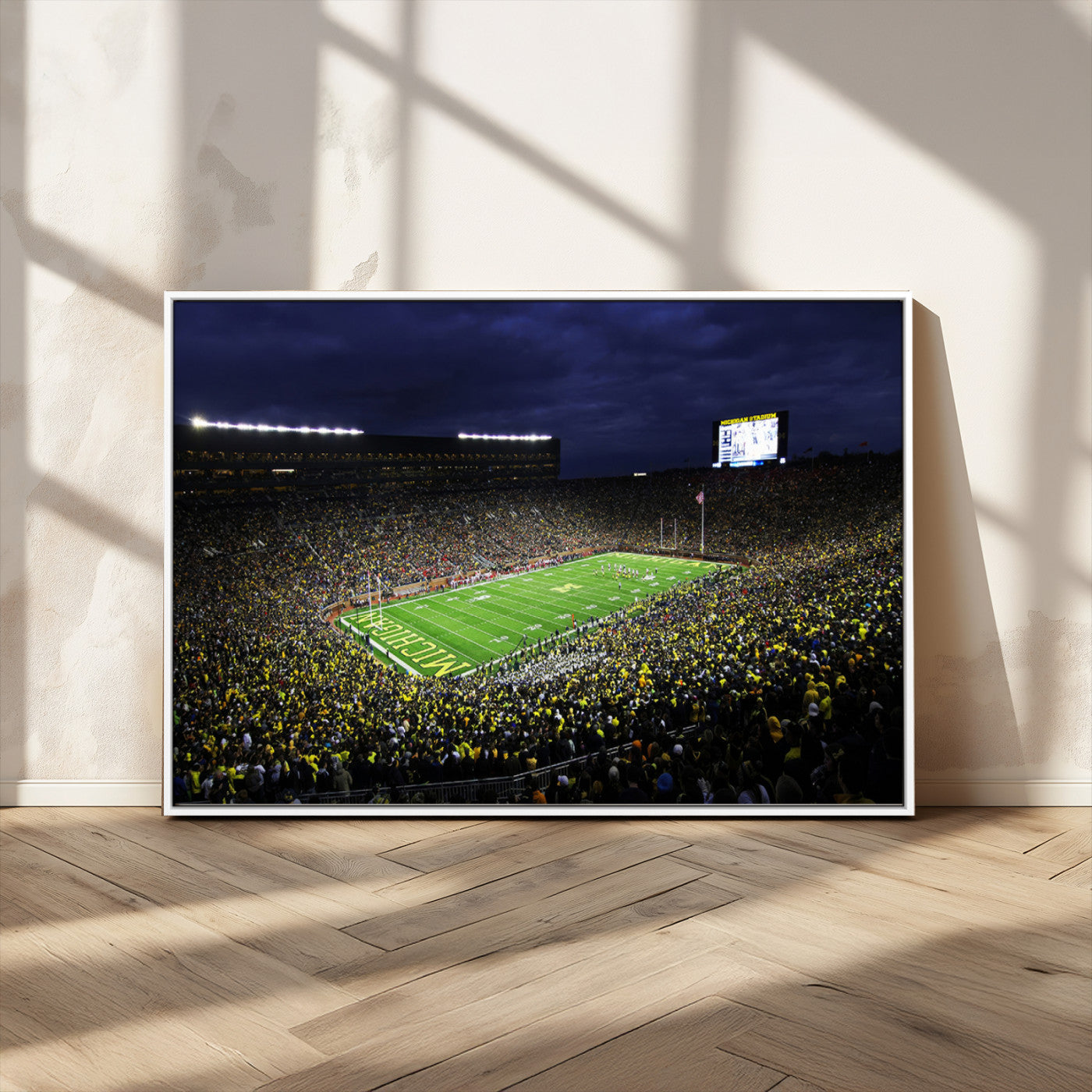 MGV-FC-36X24 - Michigan Wolverines Football Canvas Wall Decor, Football Team Print - Ann Arbor Michigan Stadium