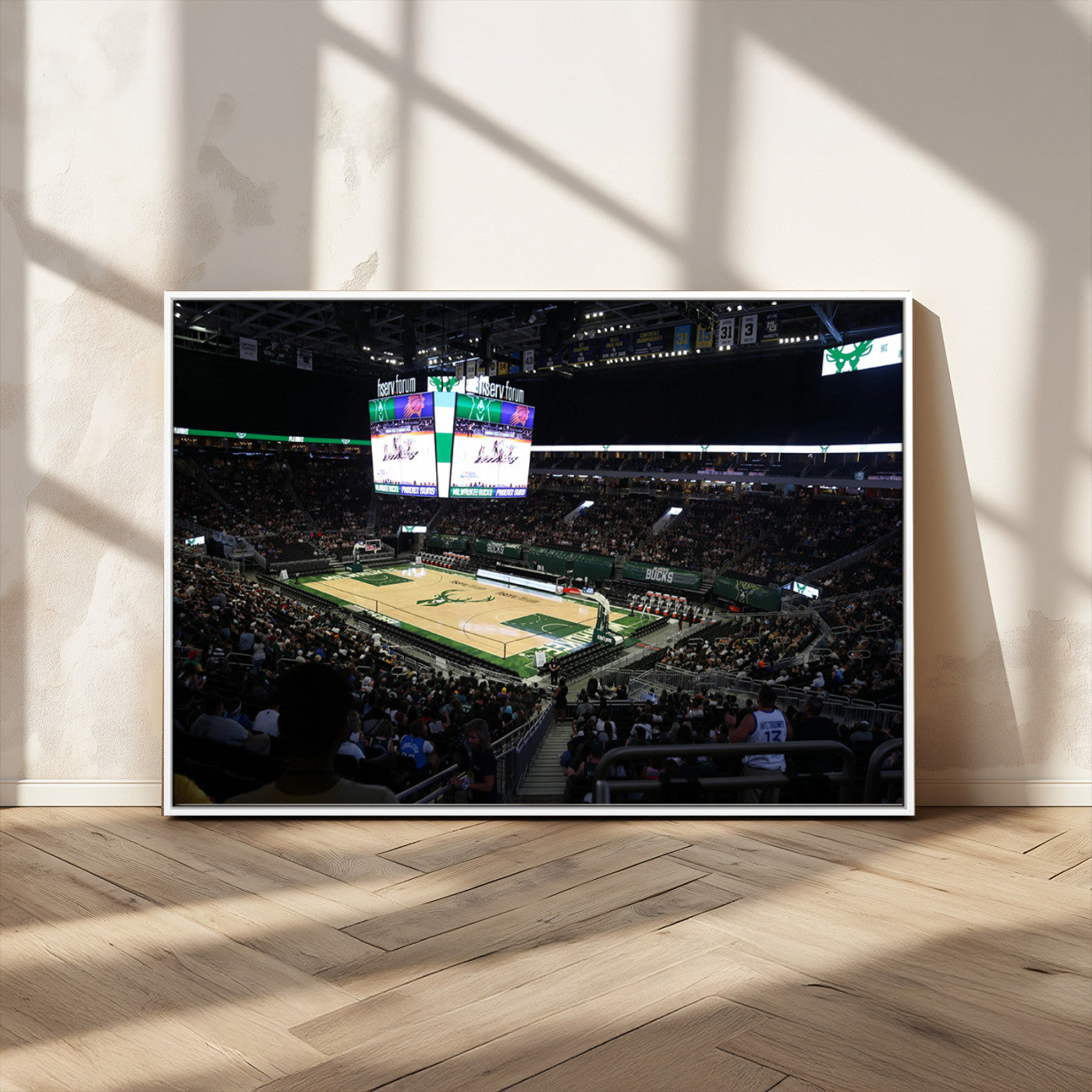 MGV-FC-36X24 - Milwaukee Bucks Basketball Print - Fiserv Forum Stadium Wall Art Canvas Print