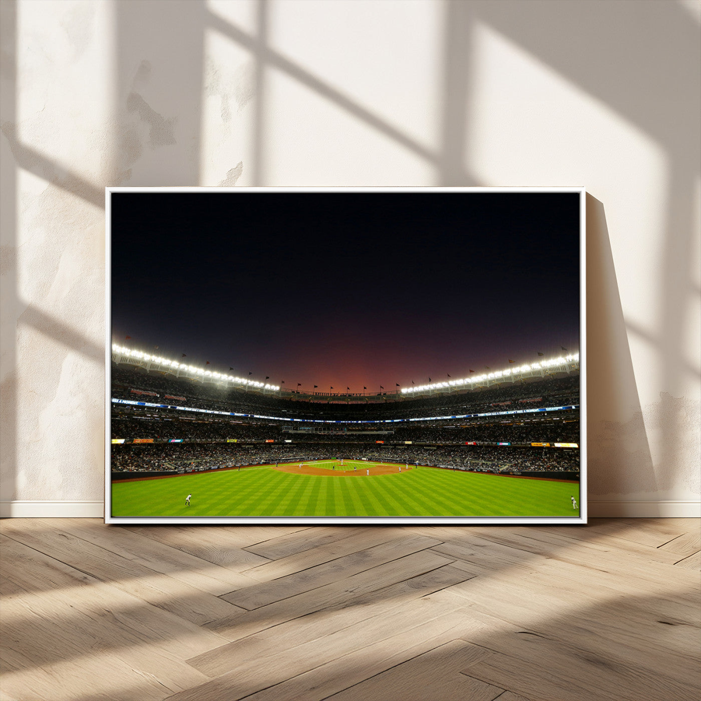 MGV-FC-36X24 - Yankee Stadium Night Game Triple Canvas, Yankee Stadium Canvas Wall Art - New York Yankees MLB Match