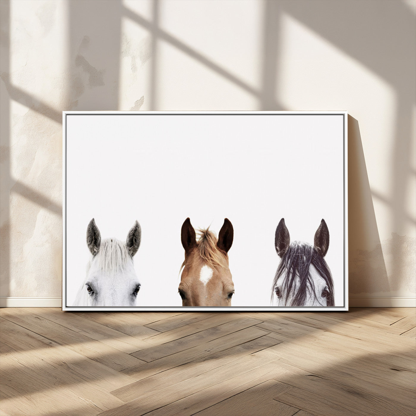 MGV-FC-36X24 - Horse Prints Set, Set of 3 Horse Wall Art, Horses Portraits, Farmhouse Wall Art, Farm Animals