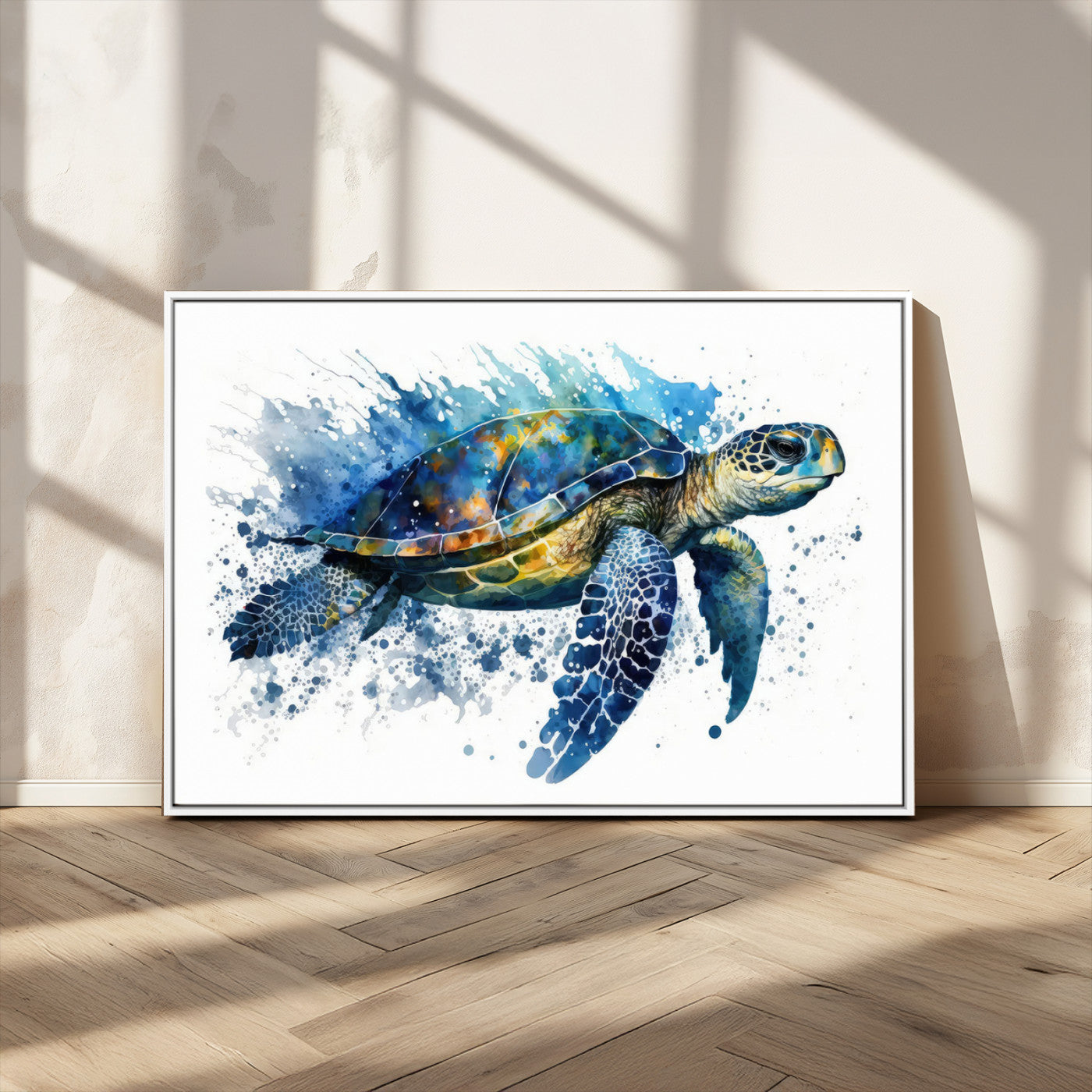 MGV-FC-36X24 - Watercolor Turtle Wall Art Canvas Print for Decoration
