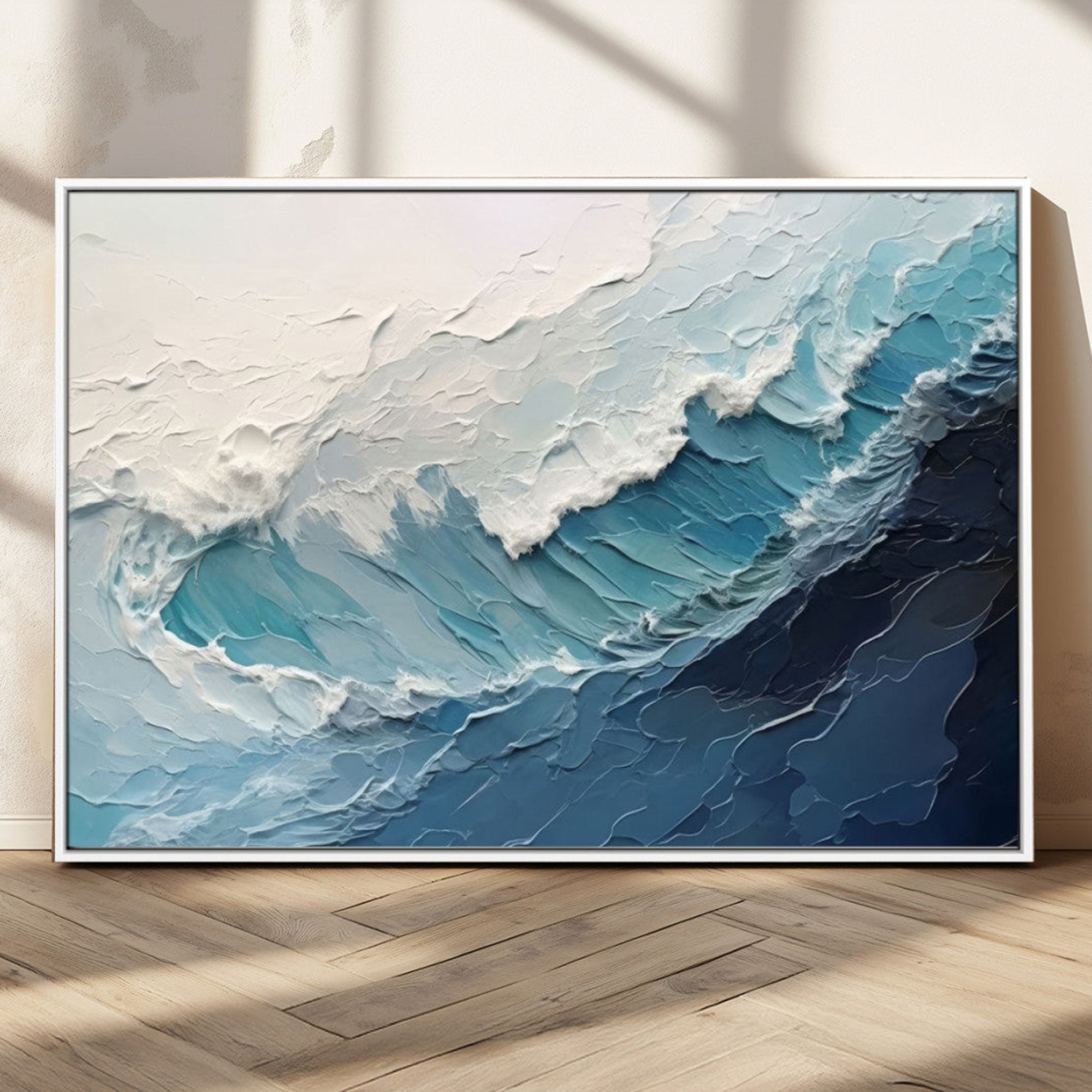 23887-MGV-CV-36X24-Ocean Wave Canvas Wall Art Print – Coastal Living Room Large Ocean Wave Seascape Wall Art for Home, Office, Living Room