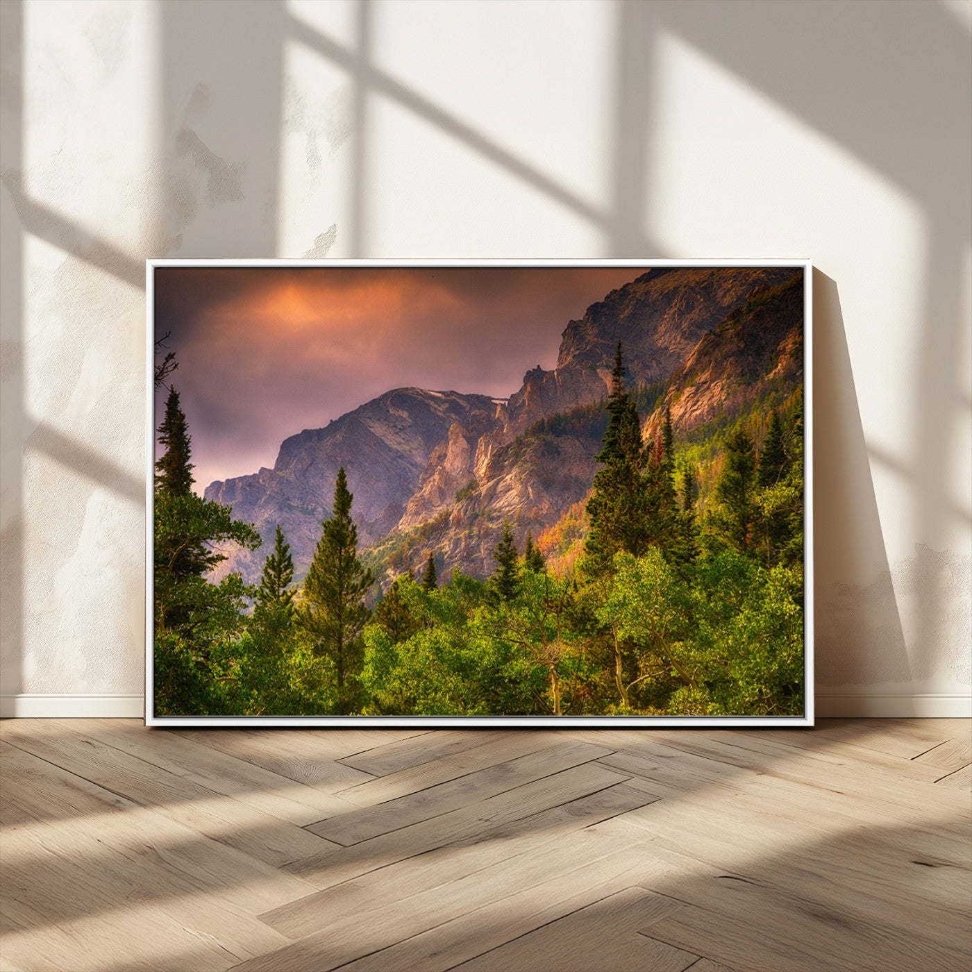 MGV-FC-36X24 - Colorado Rockies Mountains Wall Art Canvas Print | Ready to Hang  Framed Mountain Landscape