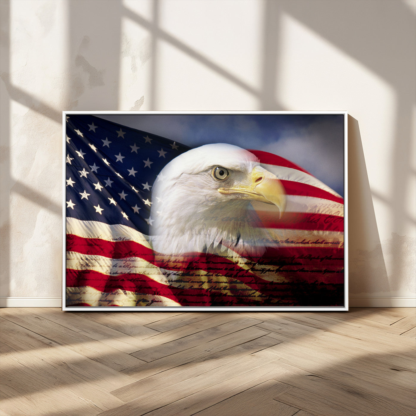 MGV-FC-36X24 - American Flag Eagle Symbol Wall Art, American Flag Eagle Wall Art Canvas Print