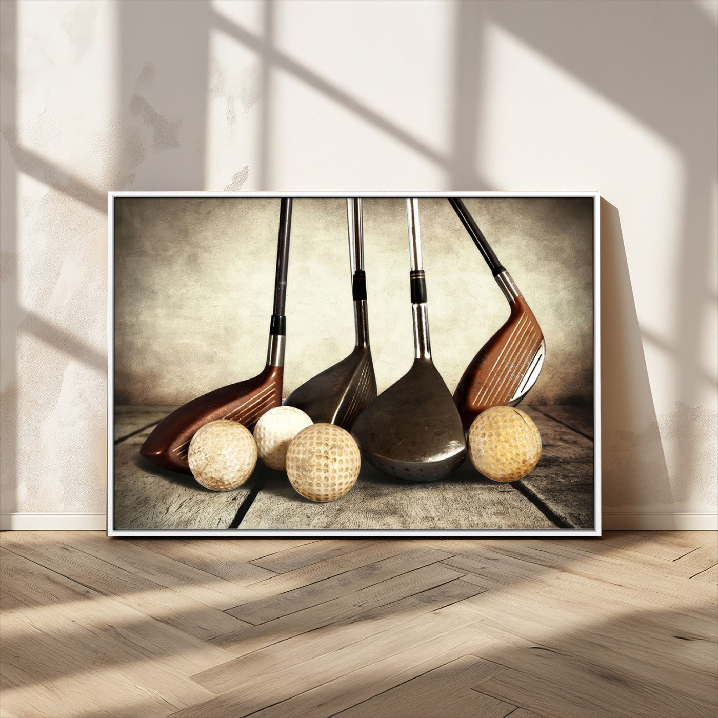 MGV-FC-36X24 - Vintage Golf Ball Art | Golf Decor for Man Cave or Office | Ready to Hang and Framed