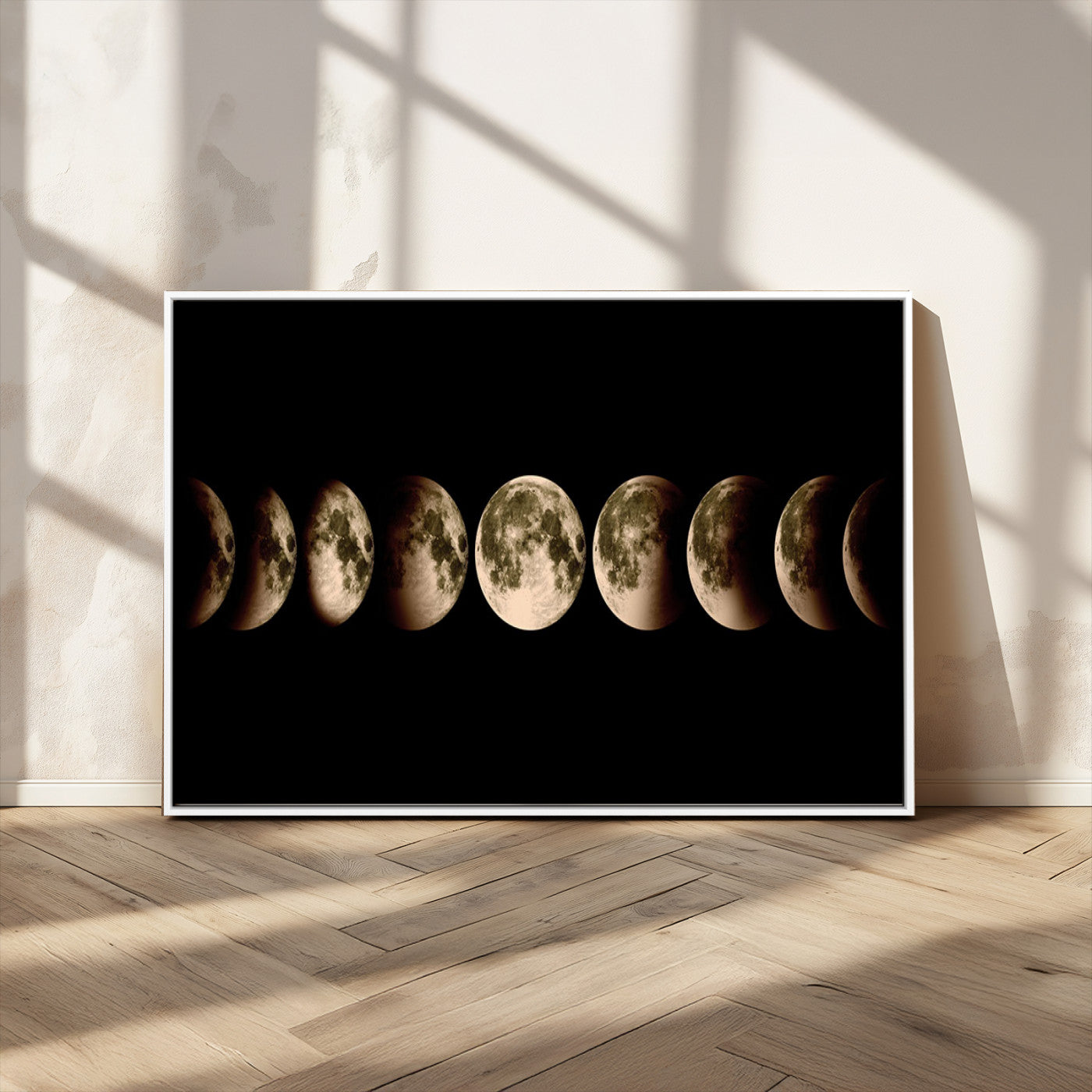 MGV-FC-36X24 - Phases of the Moon Wall Art | Canvas Print for Modern Wall Decor | Ready to Hang and Framed