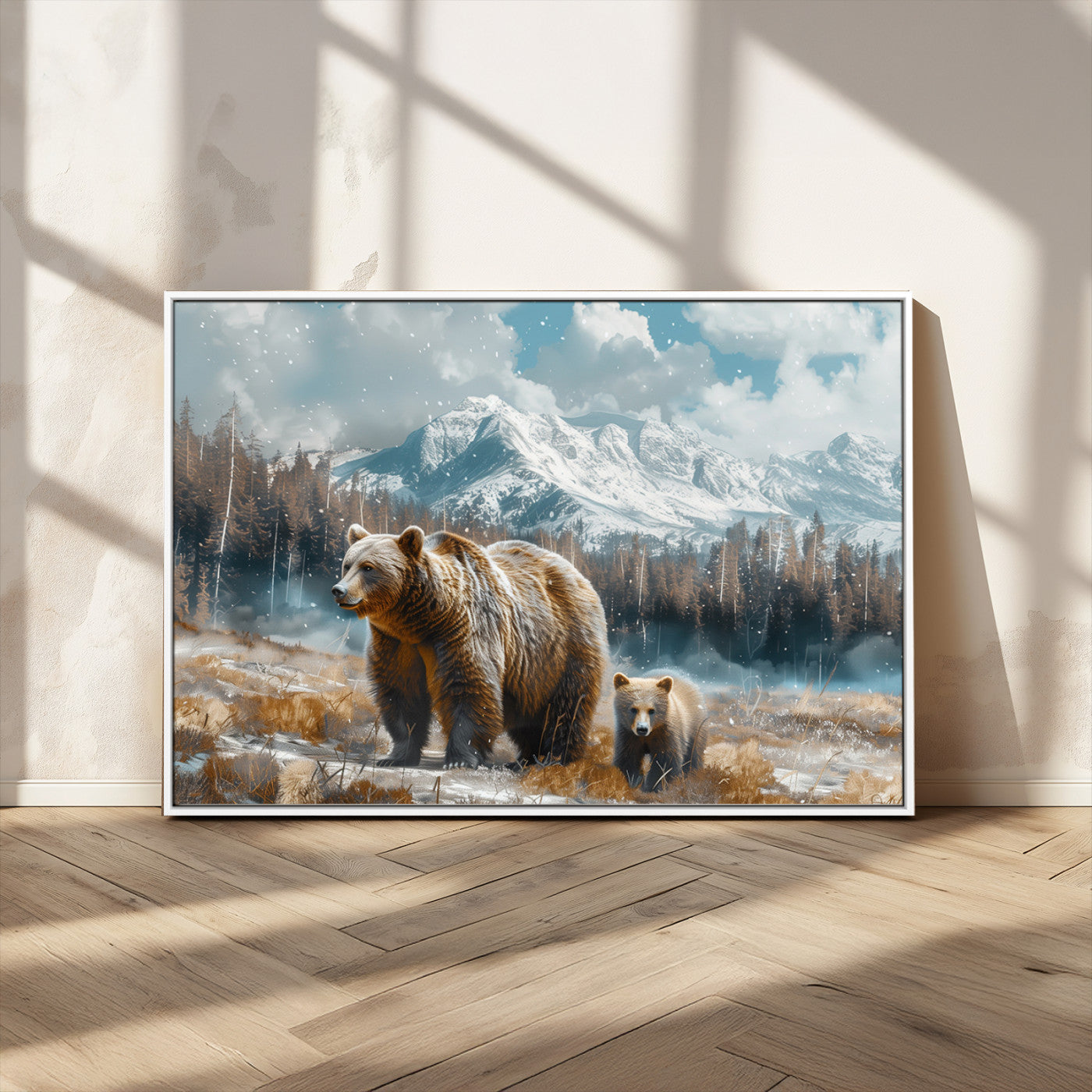 MGV-FC-36X24 - Bear and Baby Bear Wall Art Canvas Print