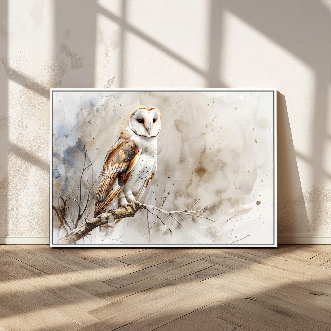 MGV-FC-36X24 - Barn Owl Wall Art | Watercolor Canvas Print | Perfect for Farmhouse Wall Decor | Ready to Hang