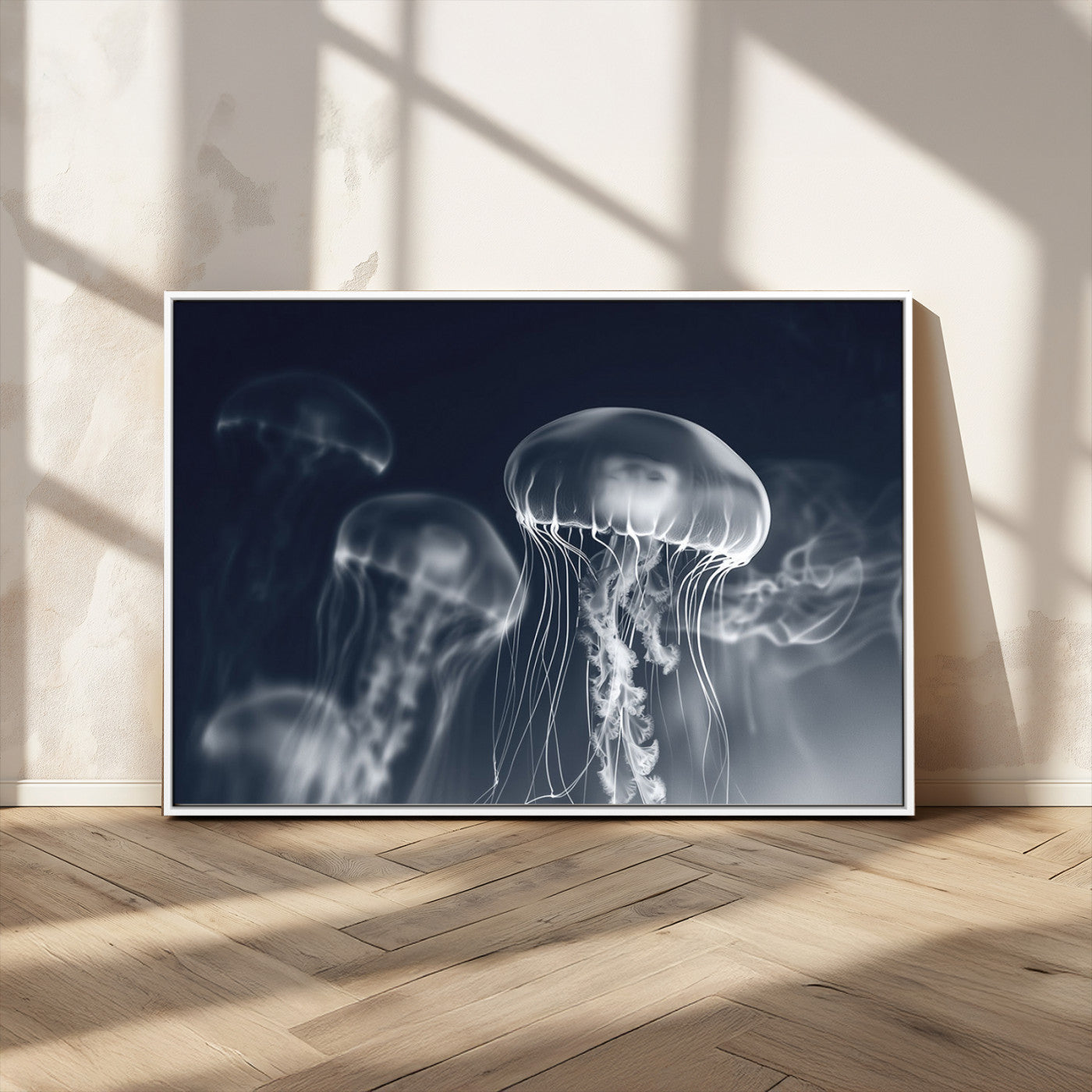 MGV-FC-36X24 - Jellyfish Wall Art Canvas Print, Modern Abstract Jellyfish Wall Decor