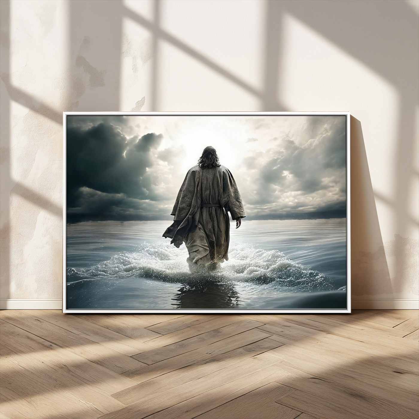 MGV-FC-36X24 - Jesus Walking on Water Wall Art | Canvas Print | Ready to Hang | Christian Home Decor | Spiritual