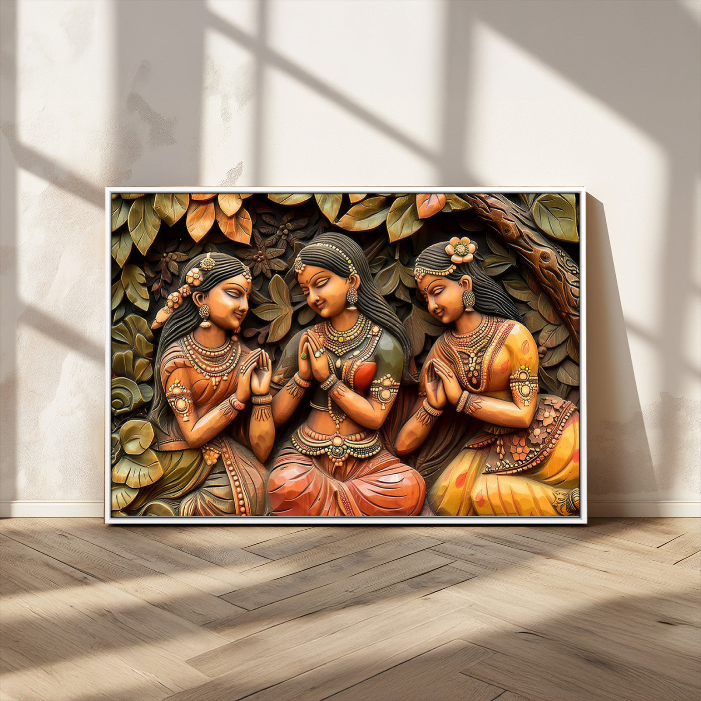 MGV-FC-36X24 - Indian Woman Statue Wall Art Canvas Print
