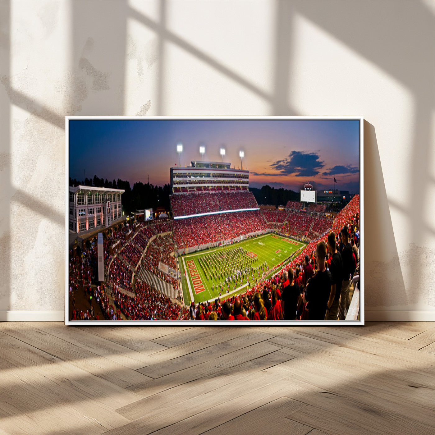 MGV-FC-36X24 - NC State Wolfpack Football Team Print - Raleigh Carter-Finley Stadium Wall Art Canvas Print