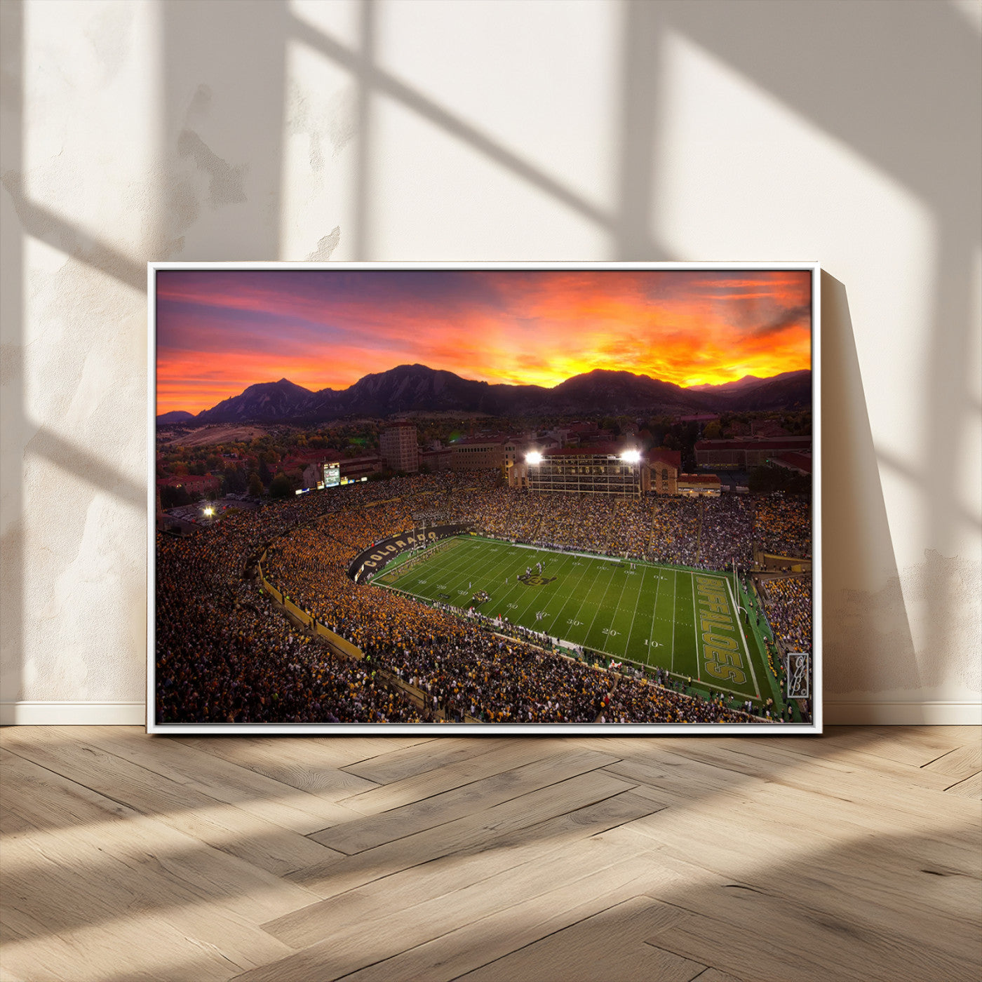 MGV-FC-36X24 - Colorado Buffaloes Football Team Print - Boulder Folsom Field Stadium Wall Art Canvas Print
