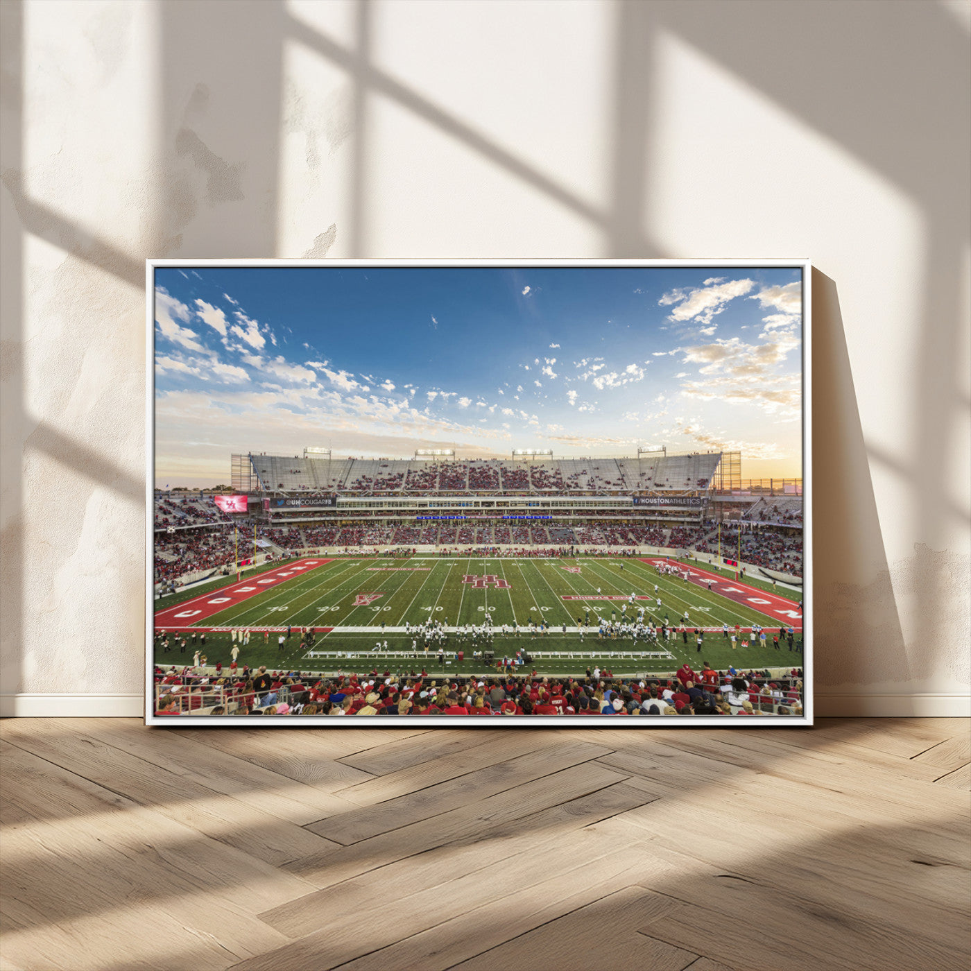MGV-FC-36X24 - Framed Houston Cougars Football Team Print - Houston TDECU Stadium Wall Art Canvas Print