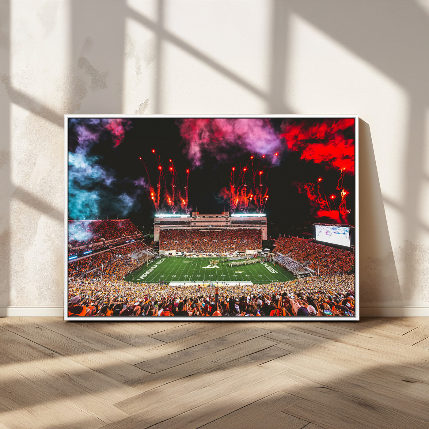 MGV-FC-36X24 - Virginia Tech Hokies Football Team Print - Blacksburg Lane Stadium Wall Art Canvas Print