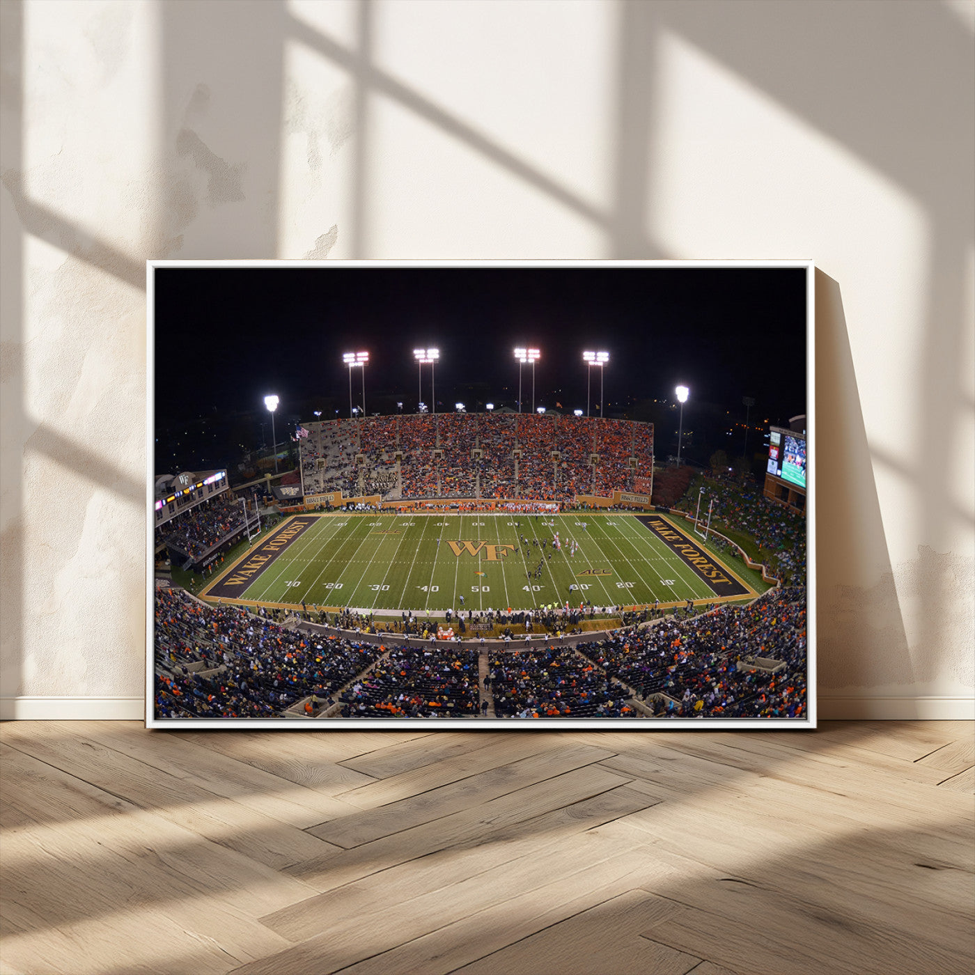 MGV-FC-36X24 - Demon Deacons Print Canvas, Football Team Print - Winston-Salem Allegacy Federal Credit Union