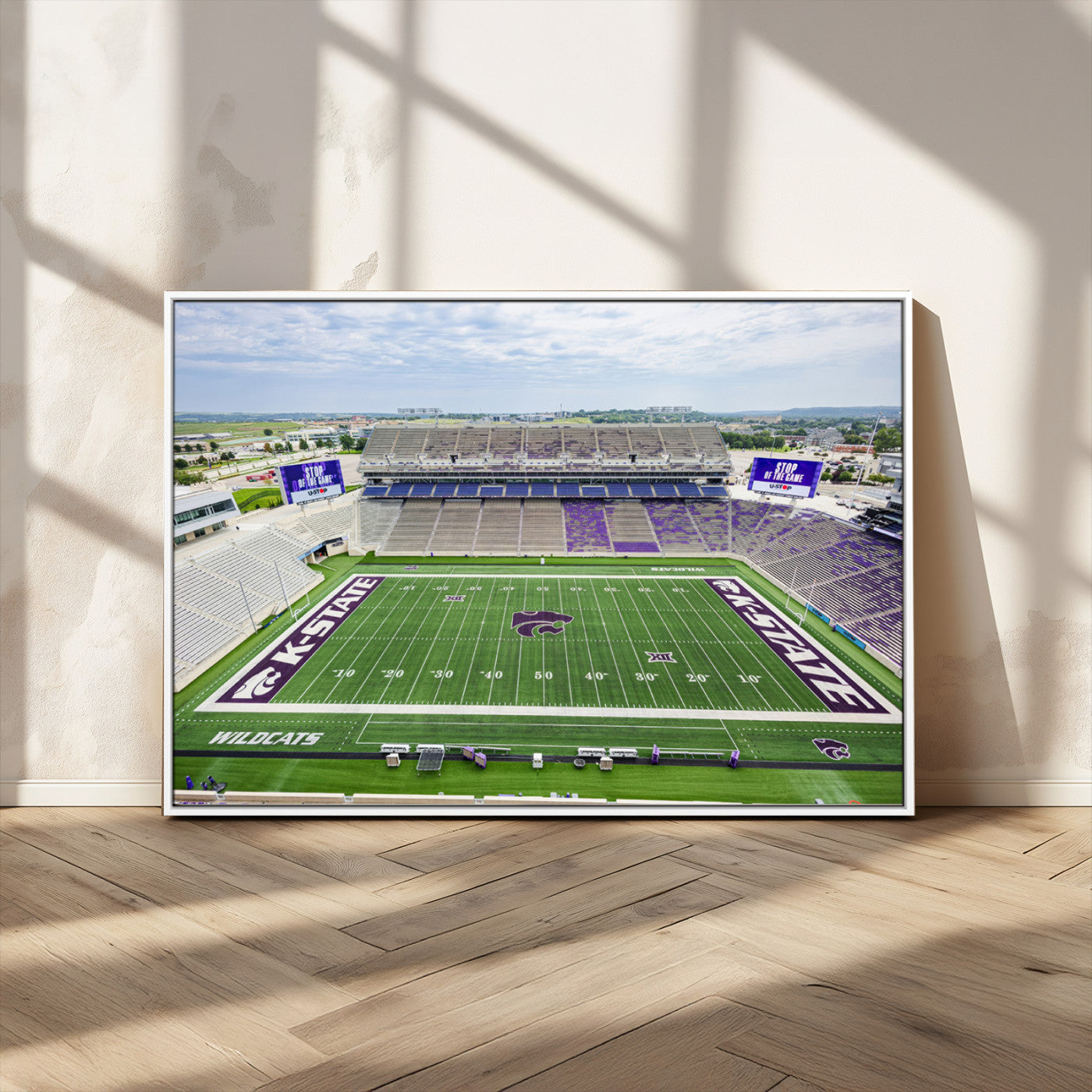 MGV-FC-36X24 - KState Wildcats Football Team Print - Manhattan Bill Snyder Family Football Stadium Wall Art Canvas