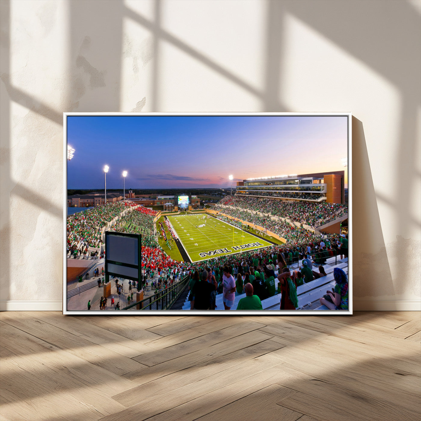 MGV-FC-36X24 - University of North Texas Mean Green Football Team Print - Denton DATCU Stadium Wall Art Canvas