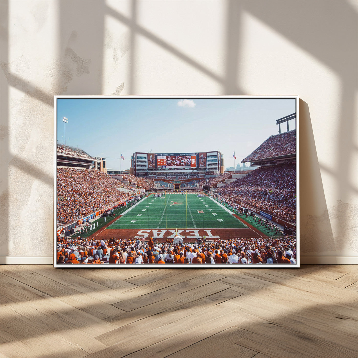 MGV-FC-36X24 - Framed Texas Memorial Stadium Canvas, University of Texas Longhorns Football Team Print - Austin