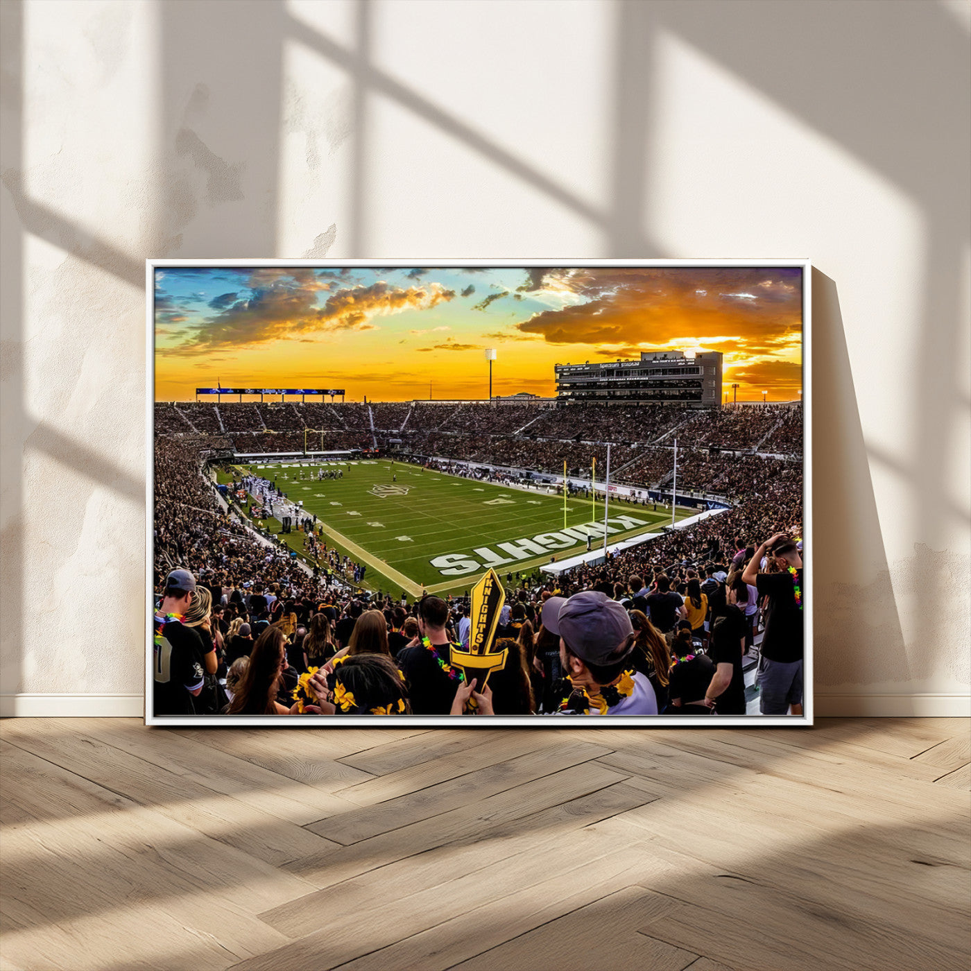 MGV-FC-36X24 - UCF Knights Football Team Print - Orlando FBC Mortgage Stadium, UCF Knights Wall Art Canvas Print