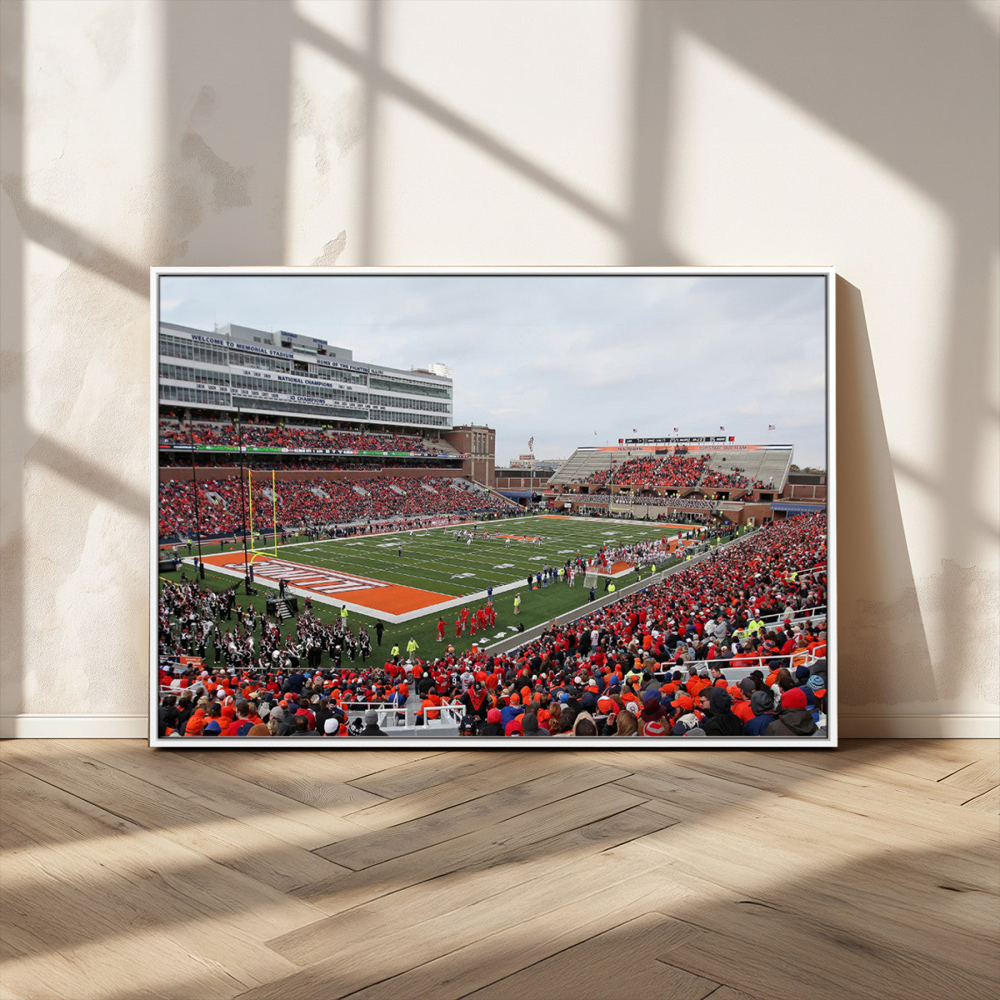 MGV-FC-36X24 - University of Illinois Fighting Illini Football Team Print - Champaign Illinois Memorial Stadium