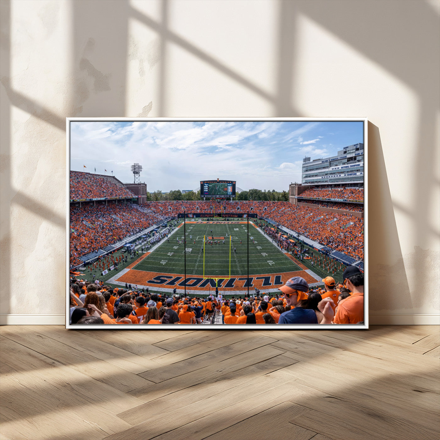 MGV-FC-36X24 - University of Illinois Fighting Illini Football Team Print Canvas - Champaign Illinois Memorial