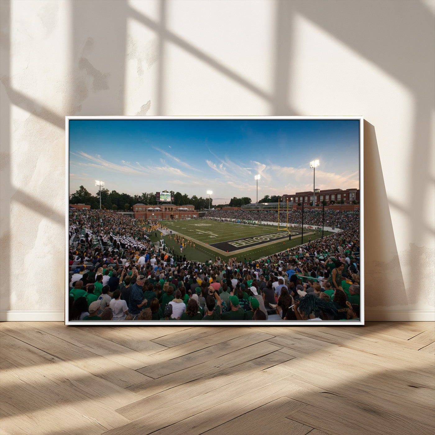 MGV-FC-36X24 - University of Charlotte 49ers Football Team Print - Charlotte Jerry Richardson Stadium Wall Art