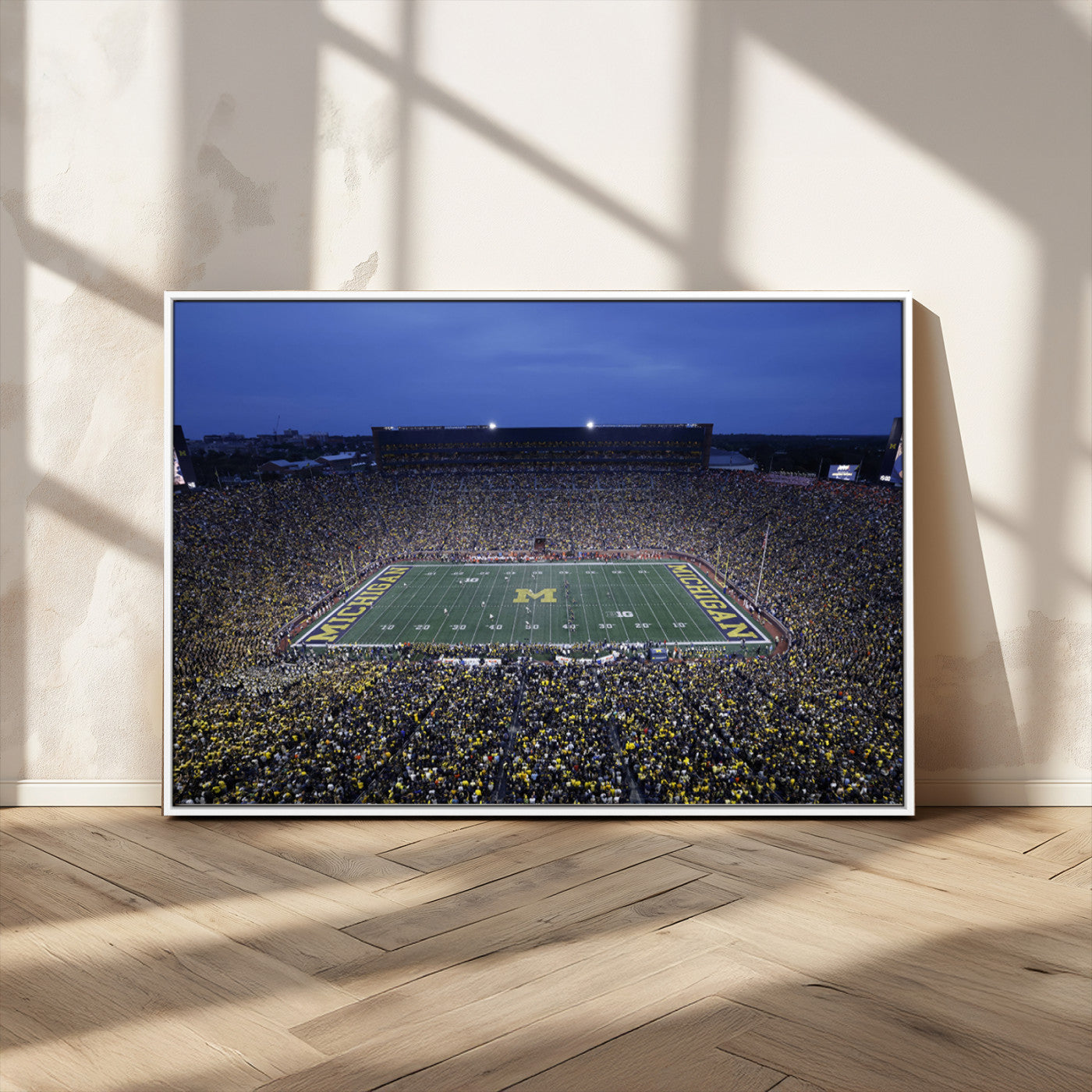 MGV-FC-36X24 - University of Michigan Wolverines Football Team Print - Ann Arbor Michigan Stadium Wall Art Canvas