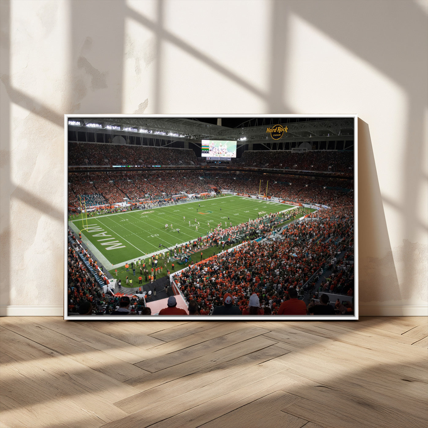 MGV-FC-36X24 - Miami Hurricanes Football Team Print Canvas- Miami Hard Rock Stadium Wall Art Canvas Print