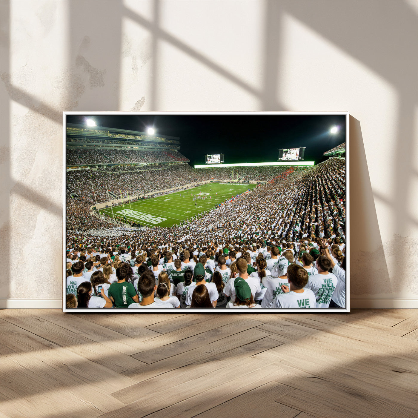 MGV-FC-36X24 - Michigan State Spartans Football Canvas Print - East Lansing Spartan Stadium Wall Art Canvas Print