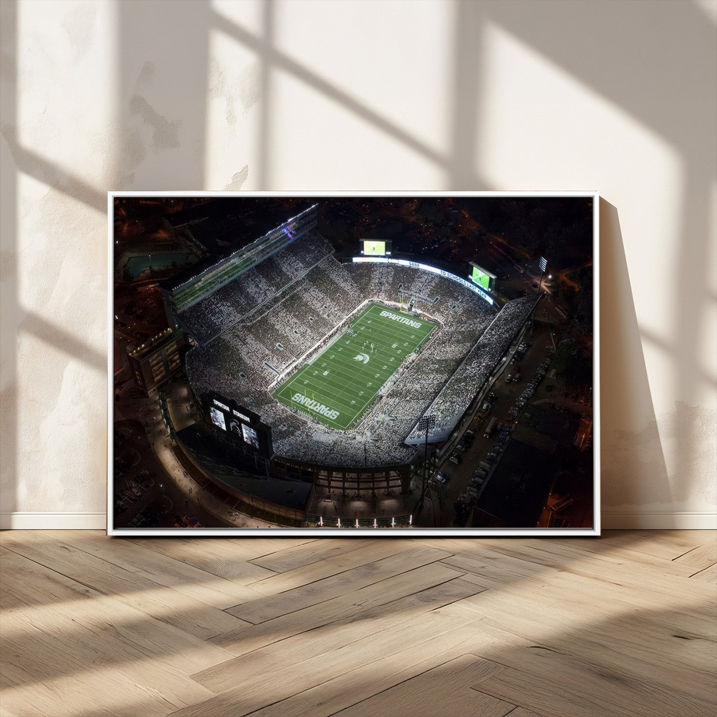 MGV-FC-36X24 - Michigan State Spartans Football Team Print - East Lansing Spartan Stadium Print Wall Art