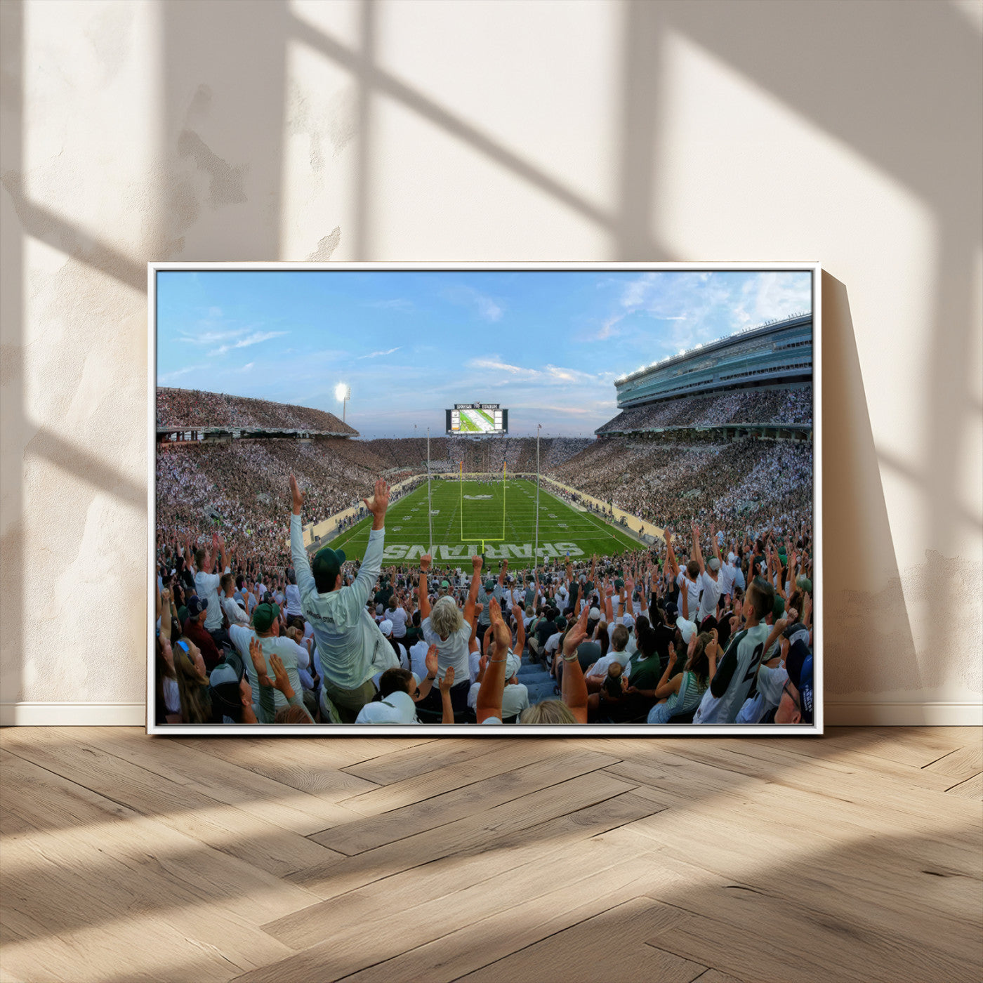 MGV-FC-36X24 - Michigan State Spartans Football Team Print - East Lansing Spartan Stadium Wall Art Canvas Print
