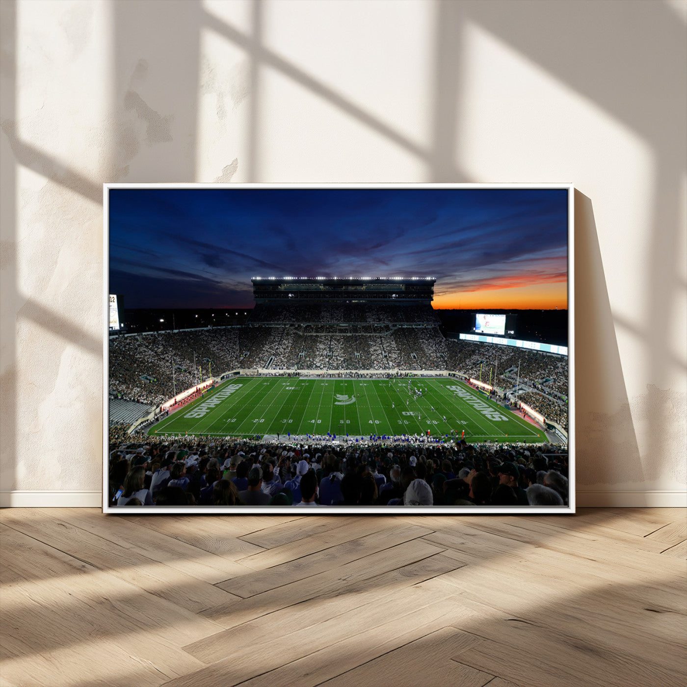 MGV-FC-36X24 - Michigan State Spartans Football Team Print - East Lansing Spartan Stadium Canvas Print